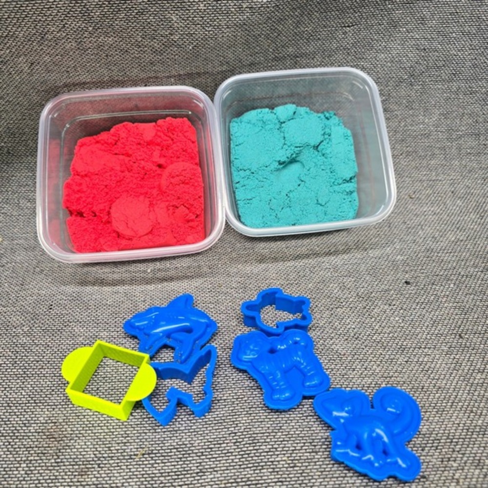 Kinetic Sand Sensory Play Set Red Teal Blue‎ Animal Molds OS Multi Good Kids Toy